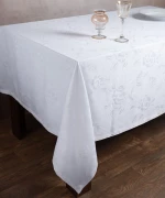 Ζακάρ τραπεζομάντηλο 10190 (140cm x 140cm) λευκό Silk Fashion