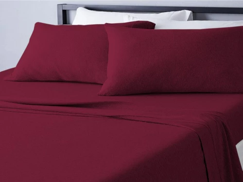Σετ Σεντόνια Μπορντό 100% Βαμβακερά Γαρύφαλλο - 160x260cm, Χωρίς Λάστιχο