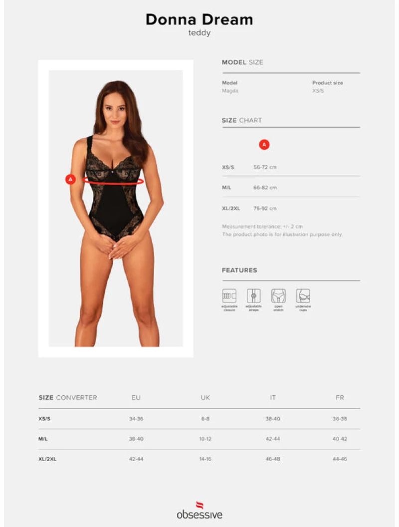 OBSESSIVE - DONNA DREAM CROTCHLESS TEDDY