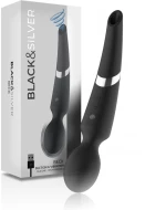 BLACK & SILVER - BECK BLACK RECHARGEABLE SILICONE MASSAGER AND SUCTIONER