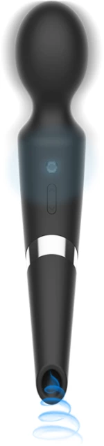 BLACK & SILVER - BECK BLACK RECHARGEABLE SILICONE MASSAGER AND SUCTIONER