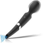 BLACK & SILVER - BECK BLACK RECHARGEABLE SILICONE MASSAGER AND SUCTIONER