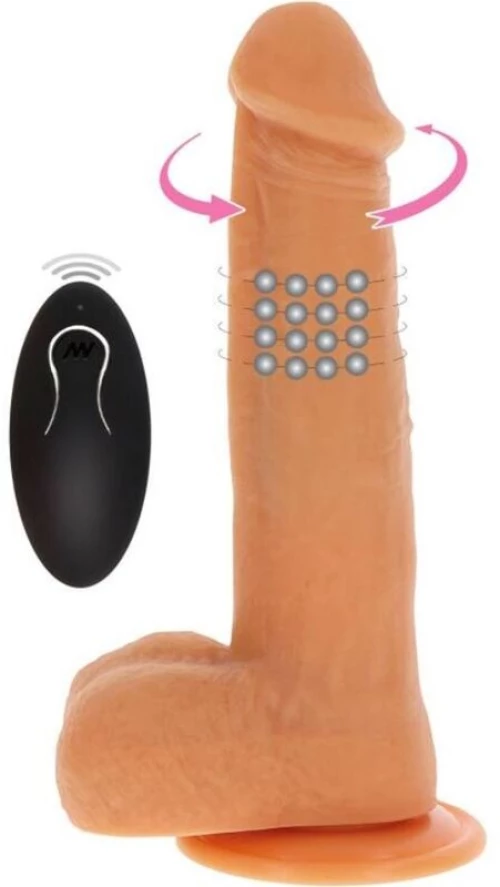 GET REAL - ROTATING BEADS VIBRATING DILDO SKIN