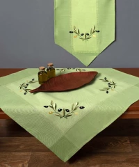 Σετ 3 τεμαχίών bg23a (40cm x 110cm 2x40cm x 40cm) πράσινο με μαύρη ελιά Silk Fashion