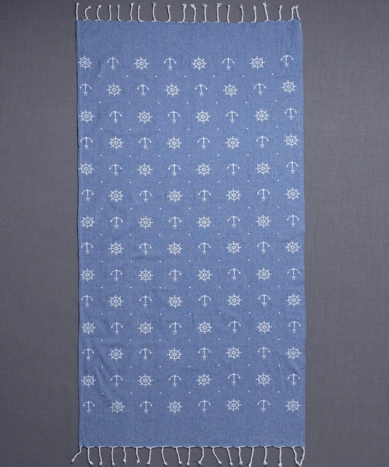 Pestemal sf1755 (90cm x 180cm) μπλέ Silk Fashion