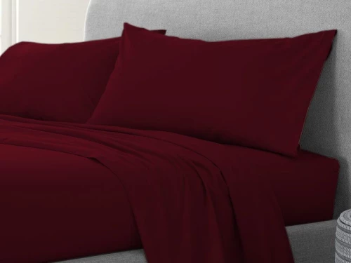 Σετ Σεντόνια Μπορντό 100% Βαμβακερά Reactive One Color Γαρύφαλλο - 160x260, Χωρίς Λάστιχο