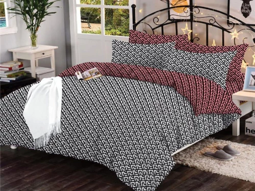 Σετ Σεντόνια Γκρι Dizzy Εμπριμέ 100% Βαμβακερά Γαρύφαλλο - 220x260, Με Λάστιχο 160x200+30