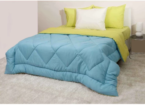 Πάπλωμα Δίχρωμο Μονό 160x240 Microfiber Τουρκουάζ/Πράσινο