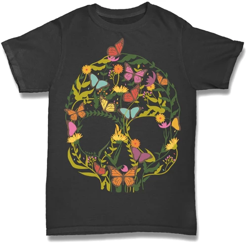 Skull Flower Tshirt EOF Μαύρο
