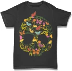 Skull Flower Tshirt EOF Μαύρο