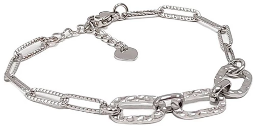 Ατσάλινο Βραχιόλι, 21cm, αλυσίδα, Ασημί, 2012-236A | Karma Fashion