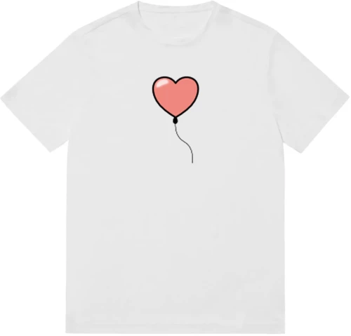 Minimal heart balloon valentines Λευκό