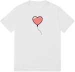 Minimal heart balloon valentines Λευκό