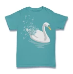 Swan Dandelion Tshirt Πετρόλ