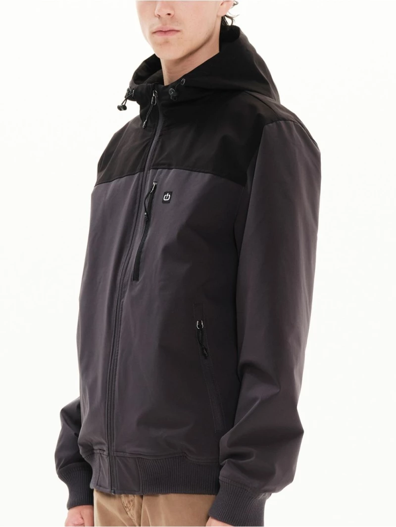 EMERSON Ανδρικό αντιανεμικό μπουφάν Bomber φλίς 222.EM10.50  EBONY/BLACK