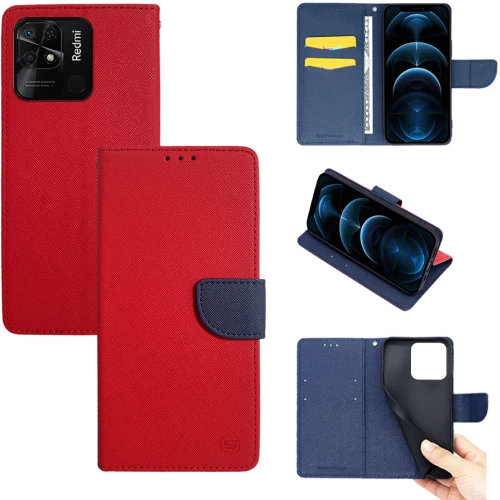 Θήκη Βιβλίο Sonique Trend Book Xiaomi Redmi 10C Κόκκινο / Σκούρο Μπλε - Sonique - Κόκκινο / Σκούρο Μπλε - Redmi 10C