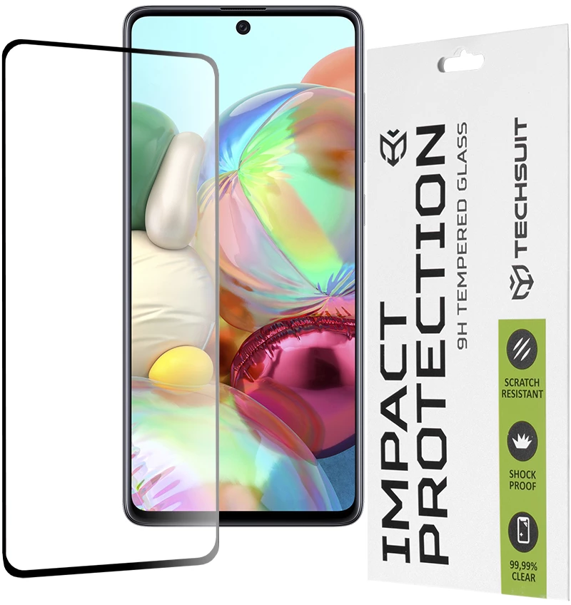 Techsuit - 111D Full Cover / Full Glue Glass - Samsung Galaxy A71 4G / A71 5G / M51 / Note 10 Lite - Black