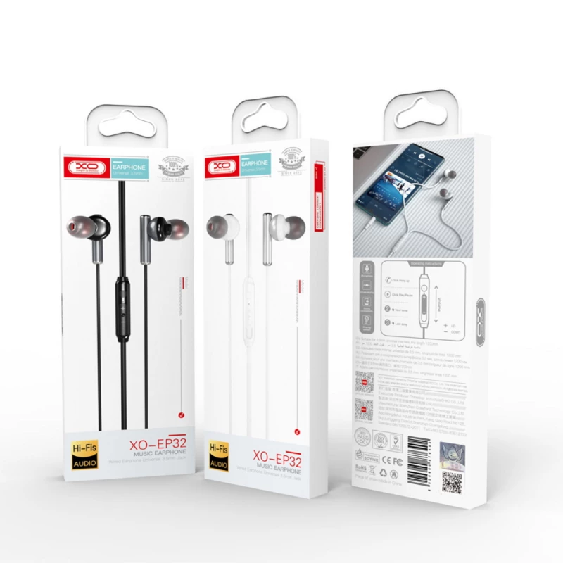 XO EP32 Ενσύρματα In-ear Ακουστικά, Μαύρα