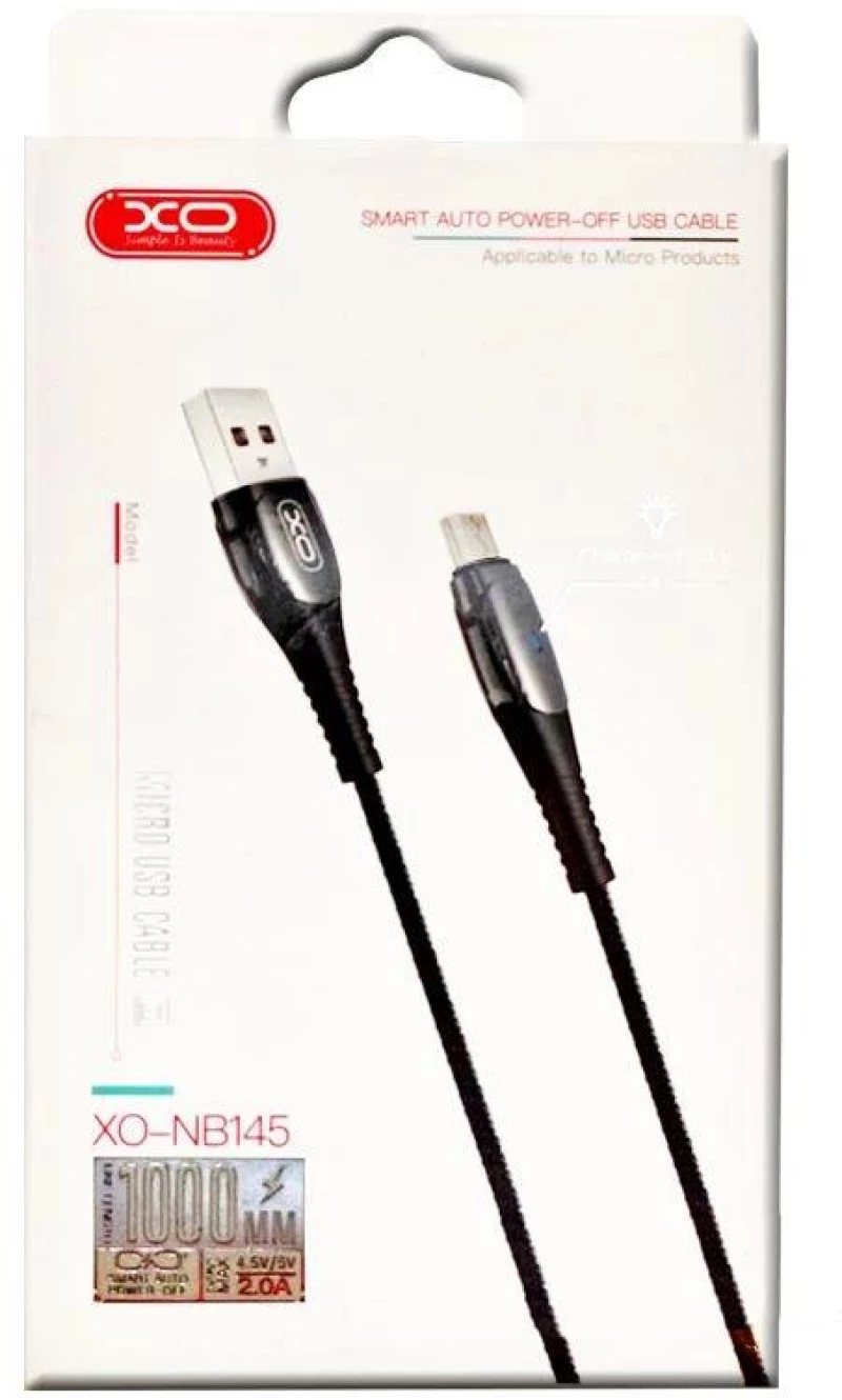 XO NB145 Intelligent Power Off USB to Micro-USB Cable 1m, Black