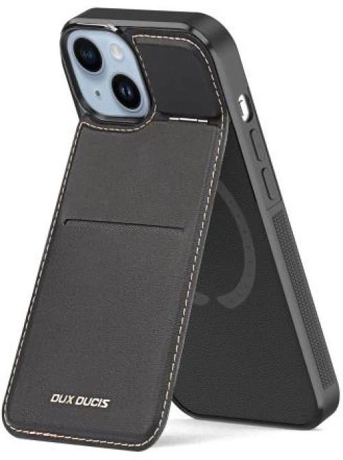 Θήκη Δερμάτινη Dux Ducis Rafi Mag 3 σε 1 MagSafe RFID Blocker Apple iPhone 15 Plus με Stand Μαύρο 6934913024386 6934913024386