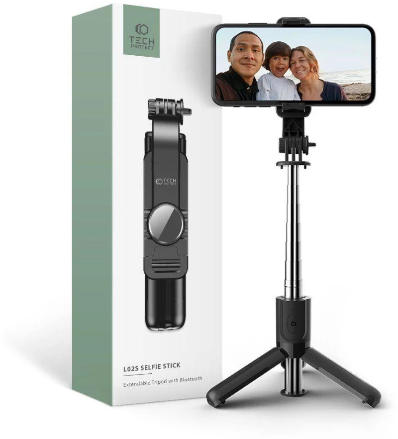 Selfie Stick / Tripod Bluetooth Multifunction Photo Stick Tech-Protect L02S black