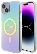 Original Case APPLE IPHONE 15 PLUS Guess Hardcase IML Iridescent MagSafe (GUHMP15MHITSQ) turquoise