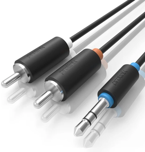 Prolink Καλώδιο Ήχου Jack 3.5mm st αρσ. σε 2xRCA αρσ. 5m (PB103-0500)