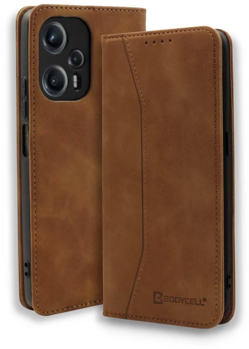 (Poco F5 / Redmi Note 12 Turbo) Bodycell Book Cover Δερματίνης/Δερμάτινο Καφέ