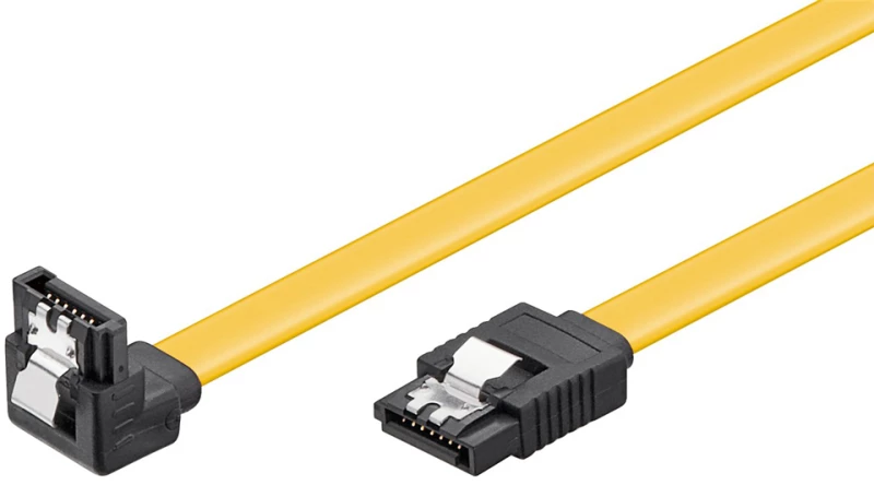 GOOBAY καλώδιο SATA 95018, γωνιακό, 6Gbps, 0.3m, κίτρινο
