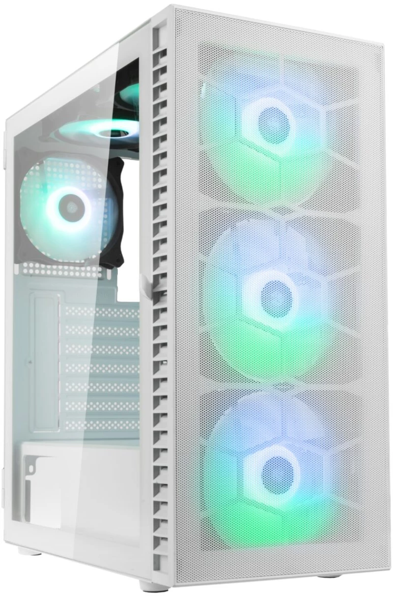 Kolink Observatory HF Mesh ARGB Midi Tower Case - White (with 6 ARGB fans - 3x140mm & 3x120mm )