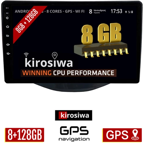 KIROSIWA 8GB + 128GB CITROEN C1 (μετά το 2014) Android οθόνη αυτοκίνητου με GPS WI-FI (ηχοσύστημα αφής 9" ιντσών Youtube Playstore MP3 USB Radio Bluetooth Mirrorlink DSP Apple Carplay Android Auto 4x60W, AUX)
