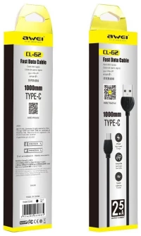 Awei Καλώδιο γρήγορης  φόρτισης USB Type-C  CL-62 1m