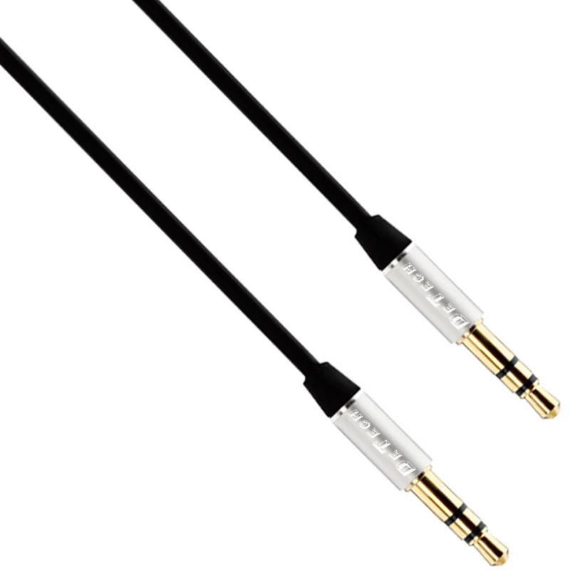 Καλώδιο ήχου DeTech DE-15AUX, υποδοχή 3.5mm, M / M, 1.0m, Μαύρο - 40273