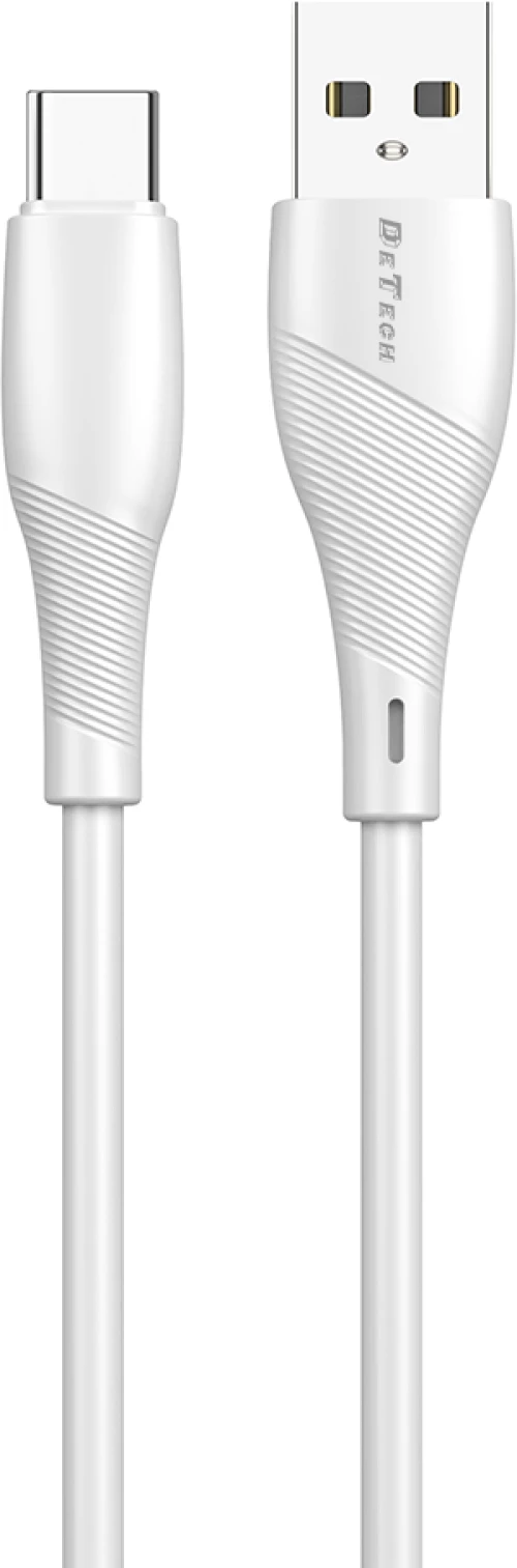 Kαλώδιο δεδομένων DeTech DE-44C3, Type-C, 3.0m, Λευκο - 40272