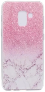Κάλυμμα Πλάτης TPU για Samsung Galaxy J8 2018 Marble White/Roz OEM