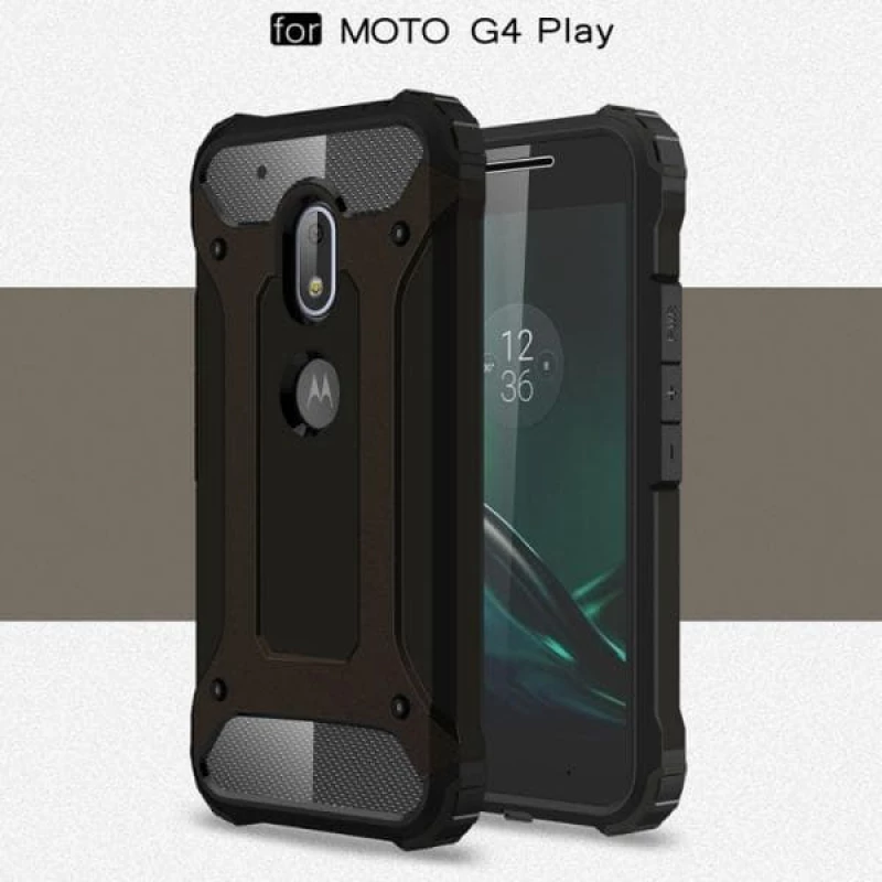 OEM Tough Armor θήκη για Motorola Moto G4 Play Μαύρη