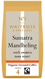 Καφές Φίλτρου Waitrose 1 Sumatra Mandheling Arabica Bio 227g