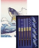 Τσοπστικς με Βάση Tokyo Design Studio Giftset Chopsticks with Fish Rests 5 Pairs