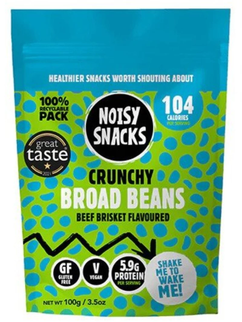 Σνακ Κουκιά Με Επικάλυψη Γεύση Μοσχάρι Noisy Snacks Coated Broad Beans Beef Brisket 100g