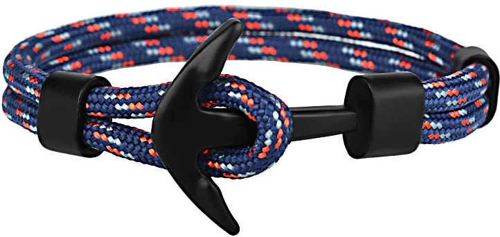 Ανδρικό βραχιόλι Rykle άγκυρα μπλε-κόκκινο-μαύρο