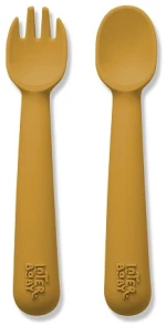 INTERBABY ΣΕΤ ΚΟΥΤΑΛΙ -ΠΗΡΟΥΝΙ ΣΙΛΙΚΟΝΗΣ MUSTARD SI009-75