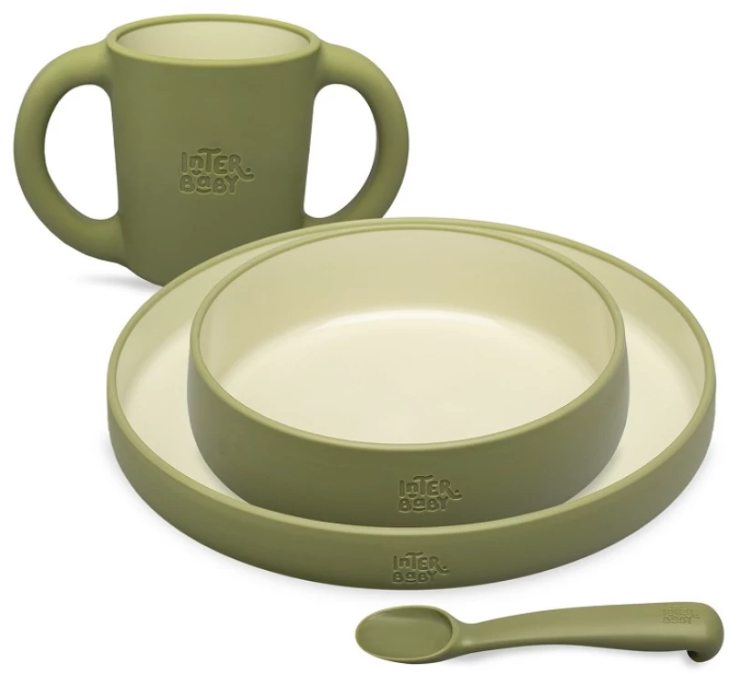 INTERBABY ΠΑΙΔΙΚΟ ΣΕΤ ΦΑΓΗΤΟΥ OLIVE GREEN 8435690612097