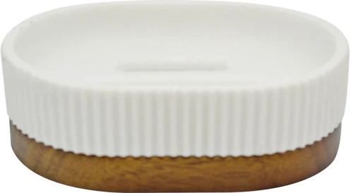 ΣΑΠΟΥΝΟΘΗΚΗ ΠΟΛΥΕΣΤΕΡΙΚΗ ΑΣΠΡΗ ΜΕ ΞΥΛΟ ΑΚΑΚΙΑΣ 11x8,1x3,4εκ.ANKOR - Ankor 829385