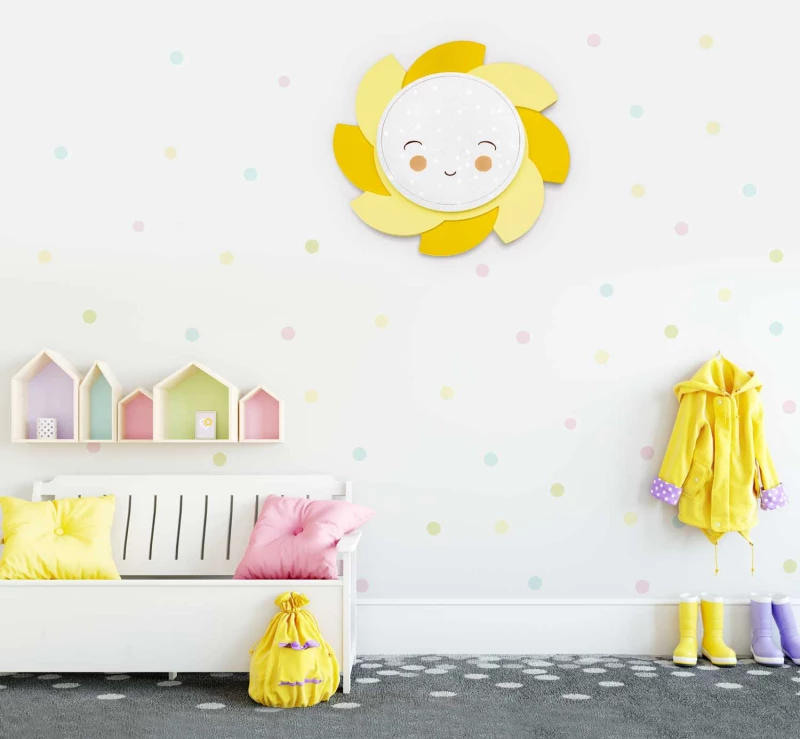 Φωτιστικό Τοίχου LED Κίτρινο Ήλιος Sun Siri Starlight Smile