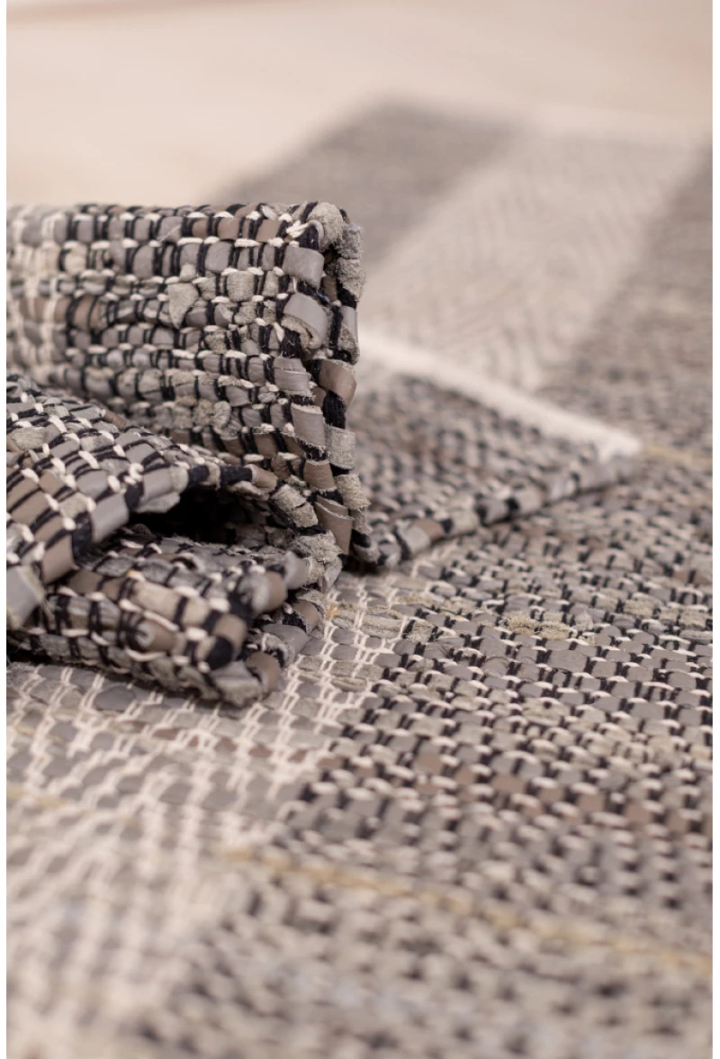 FISHBONE ΧΑΛΙ ΔΕΡΜΑ ΓΚΡΙ ΜΠΕΖ 60x90cmINTHEBOX