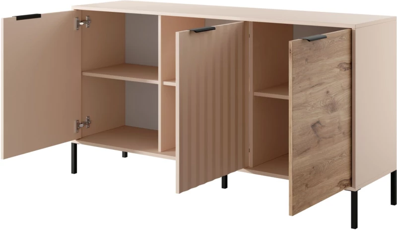 Μπουφές Rave Μπεζ+φυσικό Viking 153x82x40cm