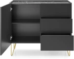 Μπουφές Harmony ανθρακί+Μάρμαρο 97x37x83cm