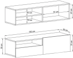 Έπιπλο τηλεόρασης Κρεμαστό 02109-ENJ-w Λευκό 120x30x37cm