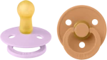 Bibs Πιπίλες Colour Round 2τμχ Latex No1(0m+) Violoet Sky-Pumpkin 110435