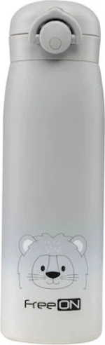 FreeON Θερμός Μπουκάλι Ανοξείδωτο 2 σε 1 480ml  Lion Gray 380715